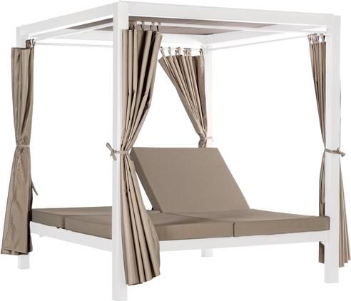 Letto 2 posti da giardino bianco con tettuccio Dream
