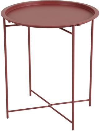 Tablett-Tisch Sangro in Rot aus Metall