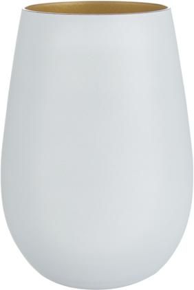 Kristall-Longdrinkgläser Elements in Weiss/Gold, 6 Stück