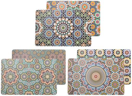 Beidseitig bedruckte Kunststoff Tischsets Marrakesch Doubleface, 6er-Set