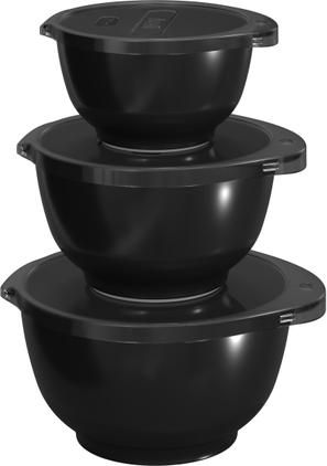 Kleines Schüssel-Set Margrethe in Schwarz mit Deckel, 3-tlg.