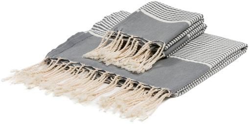 Leichtes Handtuch-Set Copenhague mit Lurexborte, 3-tlg.