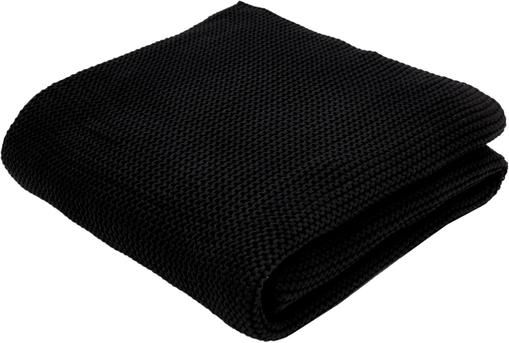 Strickdecke Adalyn aus Bio-Baumwolle in Schwarz