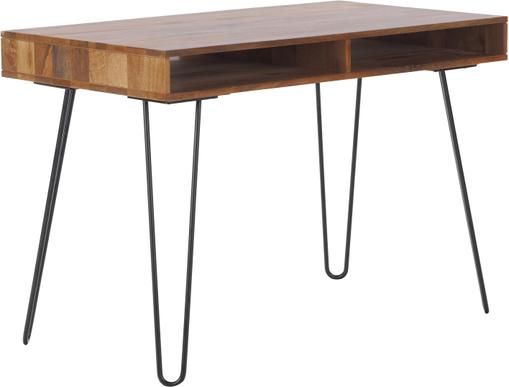 Schreibtisch Tova aus Massivholz und Metall