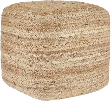 Handgefertigter Pouf Bono aus Jute