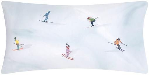 Designer Baumwollperkal-Kopfkissenbezüge Ski von Kera Till, 2 Stück