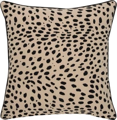 Kissenhülle Leopard mit schwarzem Keder