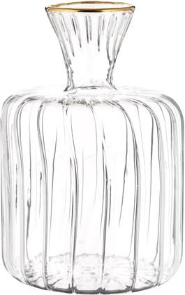 Mini Glas-Vase Plinn mit goldfarbenem Rand