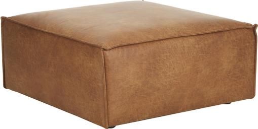 Sofa-Hocker Lennon in Braun aus recyceltem Leder