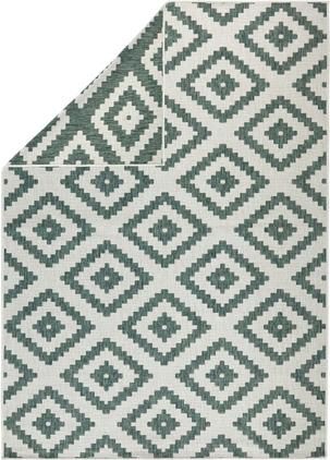 Obojstranný koberec do interiéru/exteriéru Malta, zelená/krémová