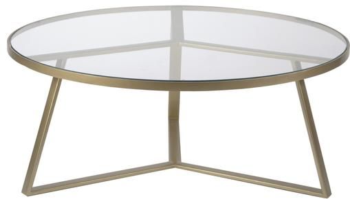 Runder Couchtisch Fortunata mit goldfarbenem Rand