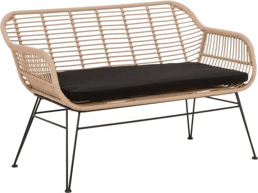 Polyrattan-Sitzbank Costa in Hellbraun