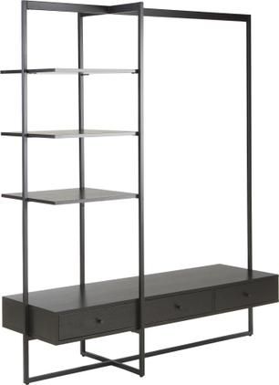 Offener Kleiderschrank Pacey in Schwarz