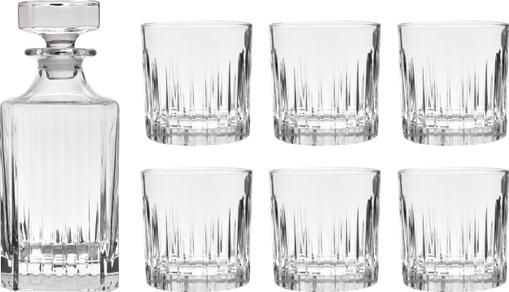 Kristall-Whisky-Set Timeless mit Rillenrelief, 7-tlg.