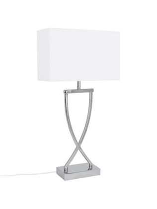 Große Klassische Tischlampe Vanessa in Silber