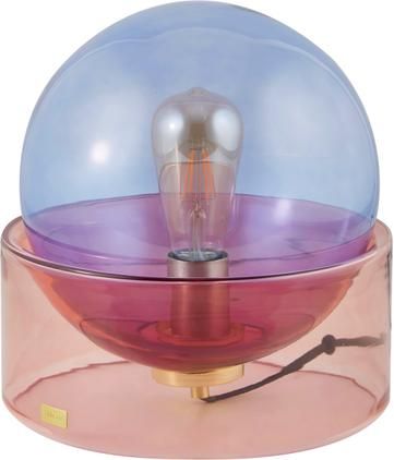 Tischlampe Glondy aus farbigem Glas