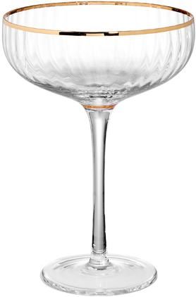 Champagnerschalen Golden Twenties mit Goldrand, extra groß, 400 ml , 2 Stück