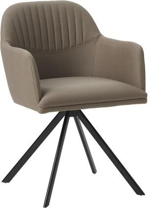 Polster-Drehstuhl Lola mit Armlehne in Taupe