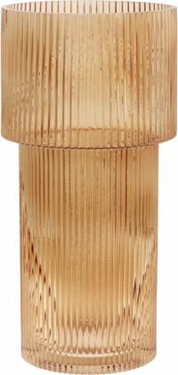 Glas-Vase Lija mit geriffelter Oberfläche in Bernsteinfarben