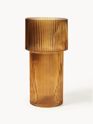 Glass vase Lija with fluted surface, H 30 cm