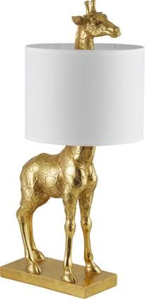 Große Design Tischlampe Epigaea mit Leinenschirm