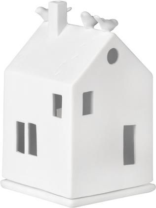 Photophore maison porcelaine blanc Living