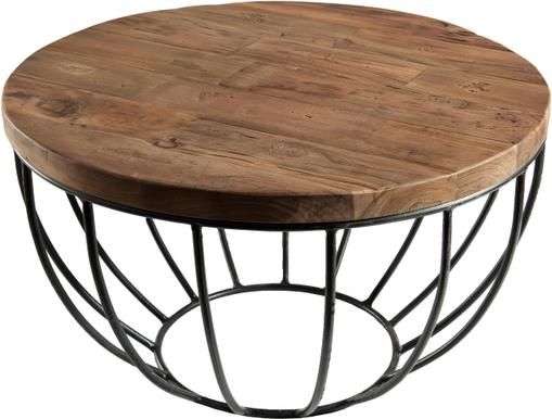 Runder Couchtisch Sixtine aus Teakholz