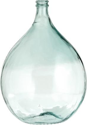 Bodenvase Drop aus recyceltem Glas in Hellblau