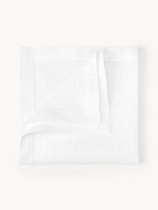 Alanta cloth napkins made of linen with hemstitch, 6 pieces