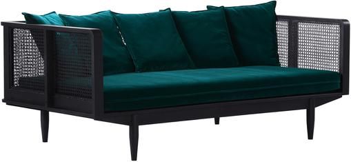 Samt-Sofa Big Sur (3-Sitzer) mit Wiener Geflecht