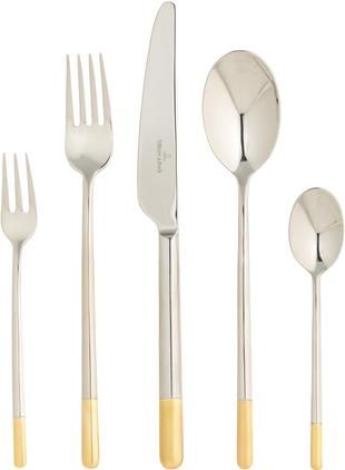 Design-Besteck-Set Ella in Silber mit goldenen Details, 6 Personen (30-tlg.)