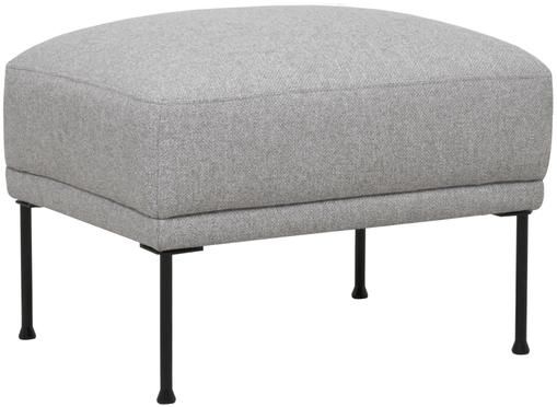 Poggiapiedi da divano in tessuto grigio chiaro con piedini in metallo Fluente