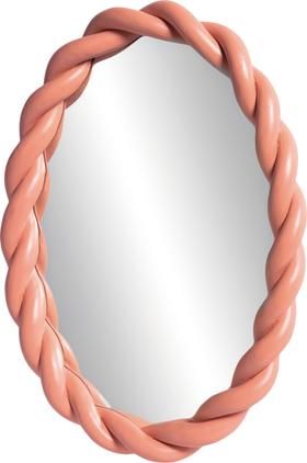 Ovale wandspiegel Braid met roze lijst
