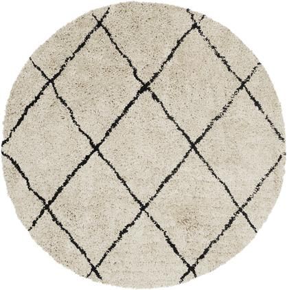 Alfombra redonda artesanal de pelo largo Naima