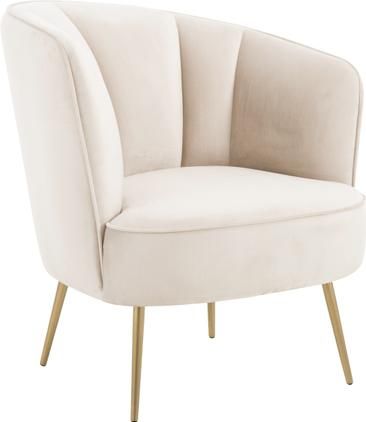 Samt-Cocktailsessel Louise in Beige