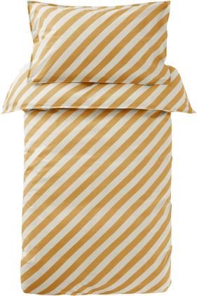 Baumwollperkal-Bettwäsche Franny Mini mit Streifen in Gelb/Weiß