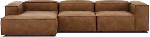 Modulares Ecksofa Lennon in Braun aus recyceltem Leder