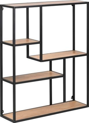 Wandregal Seaford aus Holz und Metall