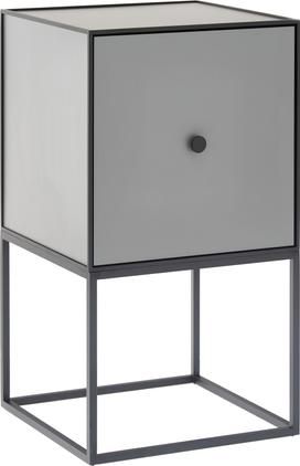 Design Beistelltisch Frame mit Türe in Grau