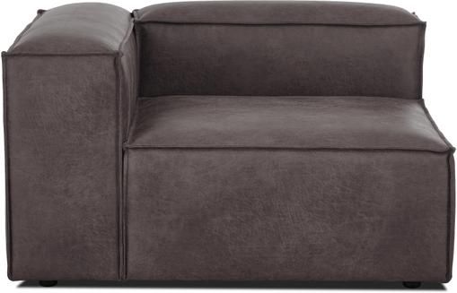 Eckmodul Lennon in Braungrau aus recyceltem Leder