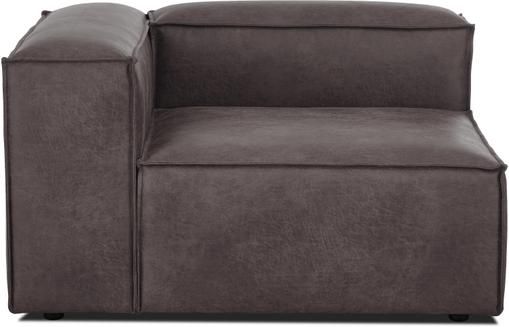 Eckmodul Lennon in Braungrau aus recyceltem Leder