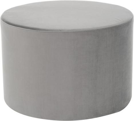 Samt-Hocker Daisy in Grau