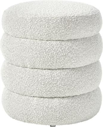 Bouclé-Hocker Alto in Cremeweiss