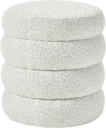 Bouclé-Hocker Alto in Cremeweiß
