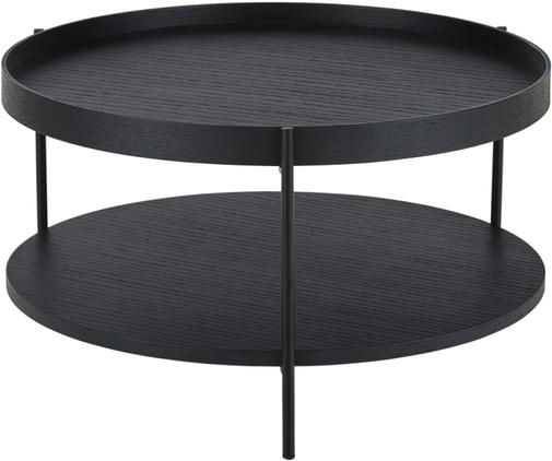Runder Holz-Couchtisch Renee in Schwarz