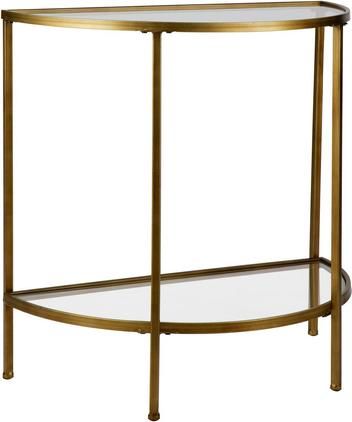 Halbrunde Glas-Konsole Goddess mit Antik-Finish