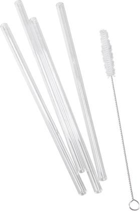 Set cannucce in vetro con spazzolino Set Long Drink 5 pz