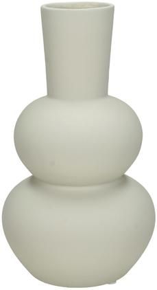 Design-Vase Eathan aus Steingut in Cremeweiß