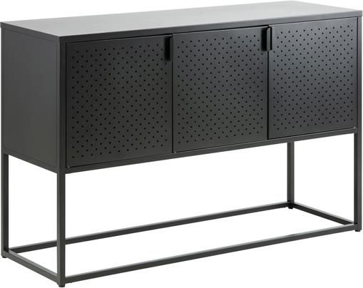 Metall-Sideboard Neptun mit Türen in Schwarz