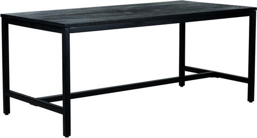 Tavolo con piano in legno massiccio nero Raw, 180x90 cm